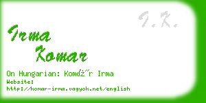 irma komar business card